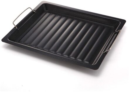 Bbq Koekenpan Grillplaat Koreaanse Bbq Koekenpan Non-stick Grillplaat Keuken Koken Te Schoon Picknick Outdoor barbecue 30X25CM