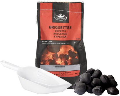 BBQ kolen/briketten doseer schep - kunststof - 1400 ml - 40 x 15 cm - opstaande rand