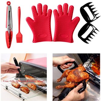 Bbq Metalen Vlees Shredder Klauw Voedsel Vlees Vorken Houten Handvat Kalkoen Kip Klauwen Barbecue Gereedschap Kit stijl 2