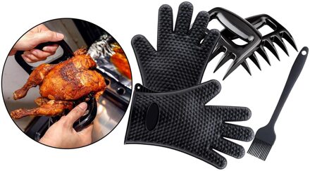 Bbq Metalen Vlees Shredder Klauw Voedsel Vlees Vorken Houten Handvat Kalkoen Kip Klauwen Barbecue Gereedschap Kit stijl 3
