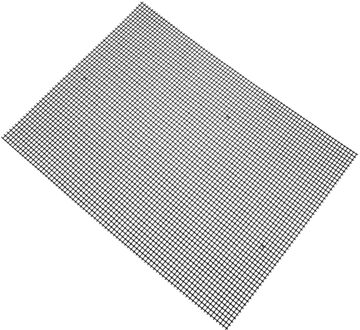 Bbq Non-stick Grill Mesh Pad Vis Groente Outdoor Hittebestendige Grid Vorm Barbecue Mat Keuken Bbq Gereedschap te Reinigen zwart / 30x40cm