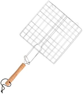 BBQ rooster - 3x - vierkant - met handvat - klembaar - 40 cm - barbecue accessoires