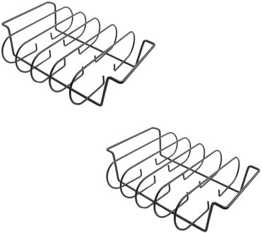 Bbq Roosteren Rib Rack Multifunctionele Non-stick Gebraden Hele Kip Ribben Vlees Non-stick Rib Rack Voor Grillen