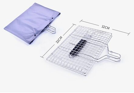 Bbq Rvs Grill Mesh Afneembare Grill Mesh Vouwen Grill Vierkante Gegrilde Groente Mand Gegrilde Vis Netto Clip