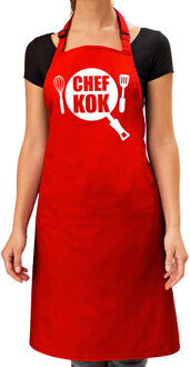 BBQ schort Chef kok rood voor dames - Feestschorten