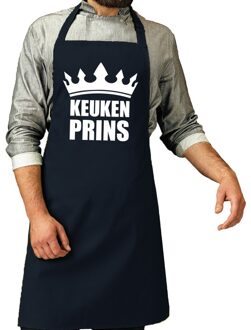 BBQ schort Keuken Prins navy blauw voor heren - Feestschorten