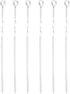 BBQ Spiezen - 12x stuks - 45 cm - metaal - vleespennen - barbecue