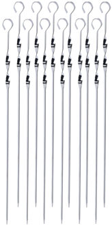 BBQ spiezen - 12x stuks - RVS - 38 cm - vleespennen voor vlees - barbecue accessoires