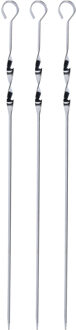 BBQ spiezen - 15x stuks - metaal - 45 cm - vleespennen voor vlees - barbecue accessoires