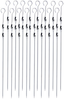 BBQ spiezen - 16x stuks - RVS - 38 cm - vleespennen voor vlees - barbecue accessoires