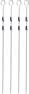 BBQ spiezen - 4x stuks - RVS - 38 cm - vleespennen voor vlees - barbecue accessoires