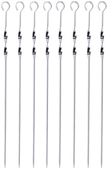 BBQ spiezen - 8x stuks - RVS - 38 cm - vleespennen voor vlees - barbecue accessoires