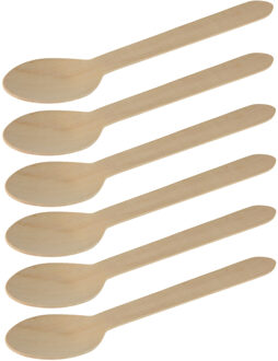 BBQ/verjaardag/camping bestek - lepels - 40x - hout - 16 cm - eco friendly/composteerbaar - wegwerp