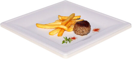 BBQ/Verjaardag feest bordjes - 16x - 1-vaks - wit - D21 cm - suikerrietpulp - composteerbaar