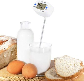 Bbq Vlees Thermometer Draaibare Digitale Voedsel Thermometer Chocolade Oven Melk Water Olie Elektronische Probe Voor Keuken Koken wit