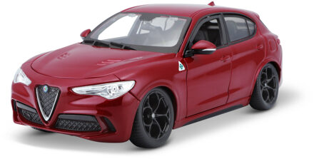Bburago Modelauto - Alfa Romeo Stelvio - rood - metaal - schaal 1:24 - Speelgoedauto - Miniatuurauto
