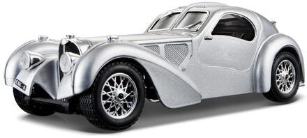 Bburago Modelauto - Bugatti Atlantic 1936 - silver - schaal 1:24 - speelgoedauto Zilver