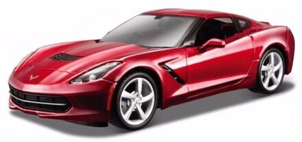 Bburago Modelauto - Chevrolet Corvette - rood - schaal 1:43 - speelgoedauto