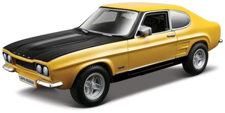 Bburago Modelauto Ford Capri RS 2600 - geel - schaal 1:32 - schaalmodel auto