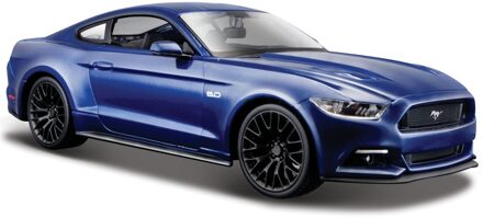 Bburago Modelauto - Ford Mustang 2015 - blauw - 18 cm - schaal 1:24 - speelgoedauto
