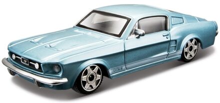 Bburago Modelauto Ford Mustang - GT 1964 - lichtblauw metallic -10 cm - schaal 1:43 - speelgoed auto