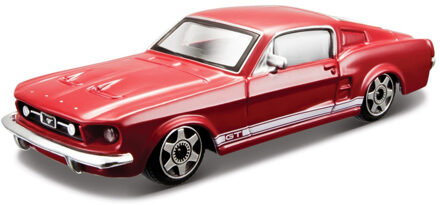 Bburago Modelauto Ford Mustang GT 1964 rood 10 cm 1:43