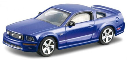 Bburago Modelauto Ford Mustang Gt Italiaans Design Blauw 10 Cm Schaal 1:43 - Speelgoed Auto Schaalmodel