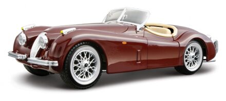 Bburago Modelauto Jaguar XK 120 cabrio rood 1:24