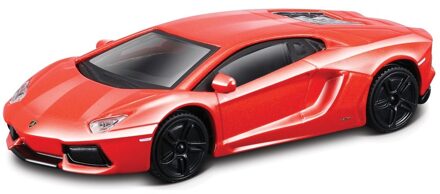 Bburago Modelauto Lamborghini Aventador - metallic oranje - 11 cm - schaal 1:43 - spelgoedauto
