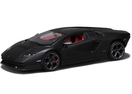 Bburago Modelauto - Lamborghini Countach - zwart - 20 x 9 cm - speelgoedauto