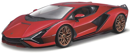 Bburago Modelauto - Lamborghini SIAN - rood - 20 x 8 x 2 cm - speelgoedauto