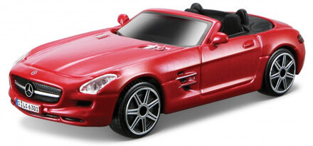 Bburago Modelauto Mercedes-Benz - SLS AMG - rood - 11x4x3cm - schaal 1:43