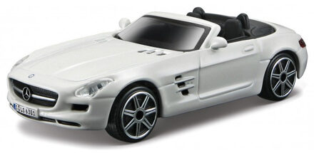 Bburago Modelauto Mercedes-Benz - SLS AMG - wit - schaal 1:43 - 11 x 4 x 3 cm - schaalmodel auto