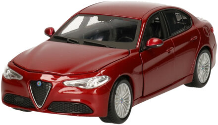 Bburago Modelauto/speelgoedauto Alfa Romeo Giulia - rood - schaal 1:24