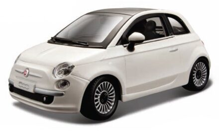 Bburago Modelauto/speelgoedauto Fiat 500 2007 - wit - schaal 1:24