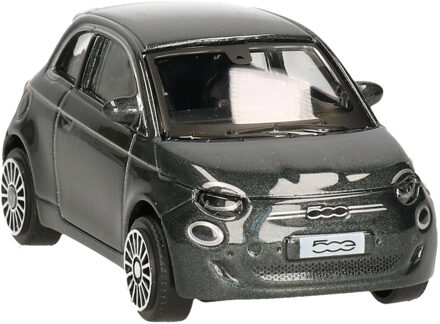 Bburago Modelauto/speelgoedauto Fiat New 500e - La Prima - cabriolet - zwart - 9 cm - schaal 1:43 Grijs