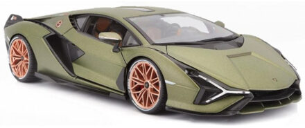 Bburago Modelauto/speelgoedauto Lamborghini Sian - groen - 21 cm - schaal 1:24