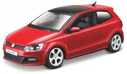 Bburago Modelauto Volkswagen Polo 5de Generatie Gti Rood 1:24 - Speelgoed Auto Schaalmodel