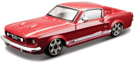 Bburago Schaalmodel Ford Mustang GT 1964 rood 10 cm