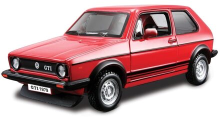 Bburago Schaalmodel Volkswagen Golf 1 GTI 1:32 - Speelgoed auto's Rood