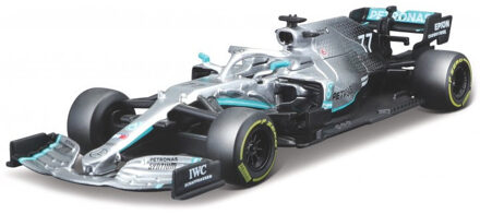 Bburago Speelgoedauto Mercedes AMG Valtteri Bottas grijs 1:43/7 cm - Speelgoed auto's Multikleur