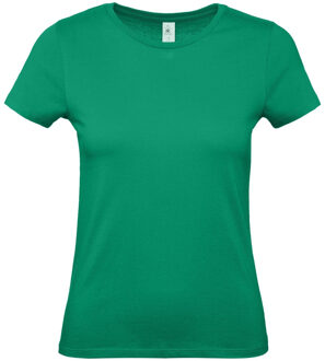 Bc Groen basic t-shirt met ronde hals voor dames - katoen - 145 grams - groene shirts / kleding 2XL (44)