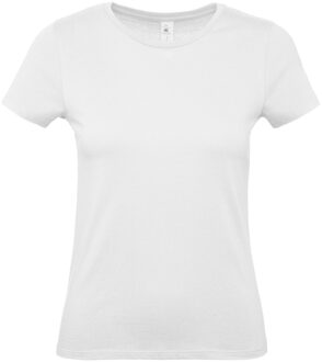 Bc Set van 2x stuks wit basic t-shirts voor dames met ronde hals - katoen - 145 grams - witte shirts / kleding, maat: 2XL (44)