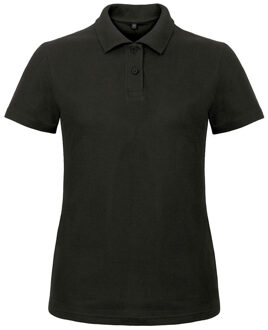 Bc Zwart poloshirt basic van katoen voor dames - katoen - 180 grams - polo t-shirts L (40)