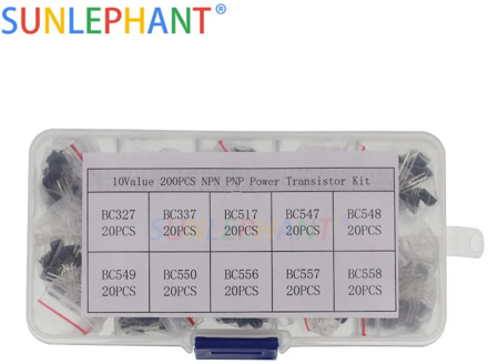 BC327 BC337 BC517 BC547 BC548 BC549 BC550 BC556 BC557 BC558 Transistor Assortment Kit 10value 200PCS,Transistors Box Pack