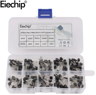 BC337 BC327 2N2222 2N2907 2N3904 2N3906 S8050 S8550 A1015 C1815 10Values*20pcs=200/set Transistors Box Pack Transistor kit TO-92