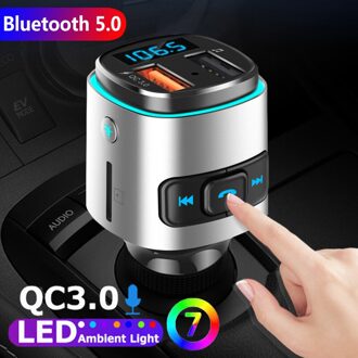 BC41 Fm-zender Bluetooth Modulator Draadloze Handsfree Siri Auto Kit U Disk Tf MP3 Speler Met Quick Charge Dual Usb poort