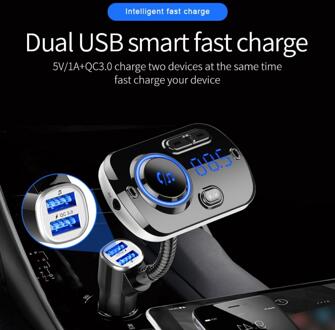 BC49AQ Auto Bluetooth 5.0 Fm-zender Draadloze Handsfree Audio Ontvanger Auto MP3 Playercharger Fm Modulator Adapter Auto Kit