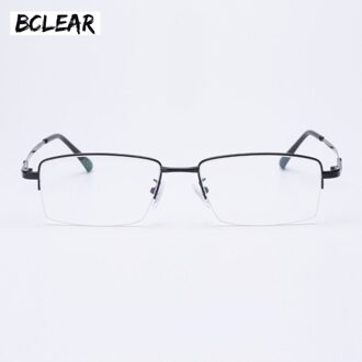 Bclear Mannen Legering Brillen Frame Optische Frame Man Half Rand Optische Bril Accepteren Recept Brillen zwart