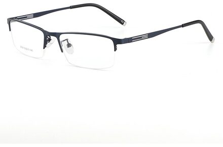BCLEAR Titanium Legering Glazen Frame Mannen Ultralight Vierkante Bijziendheid Recept Brillen Metalen Half Velg Optische Frame Eyewear blauw